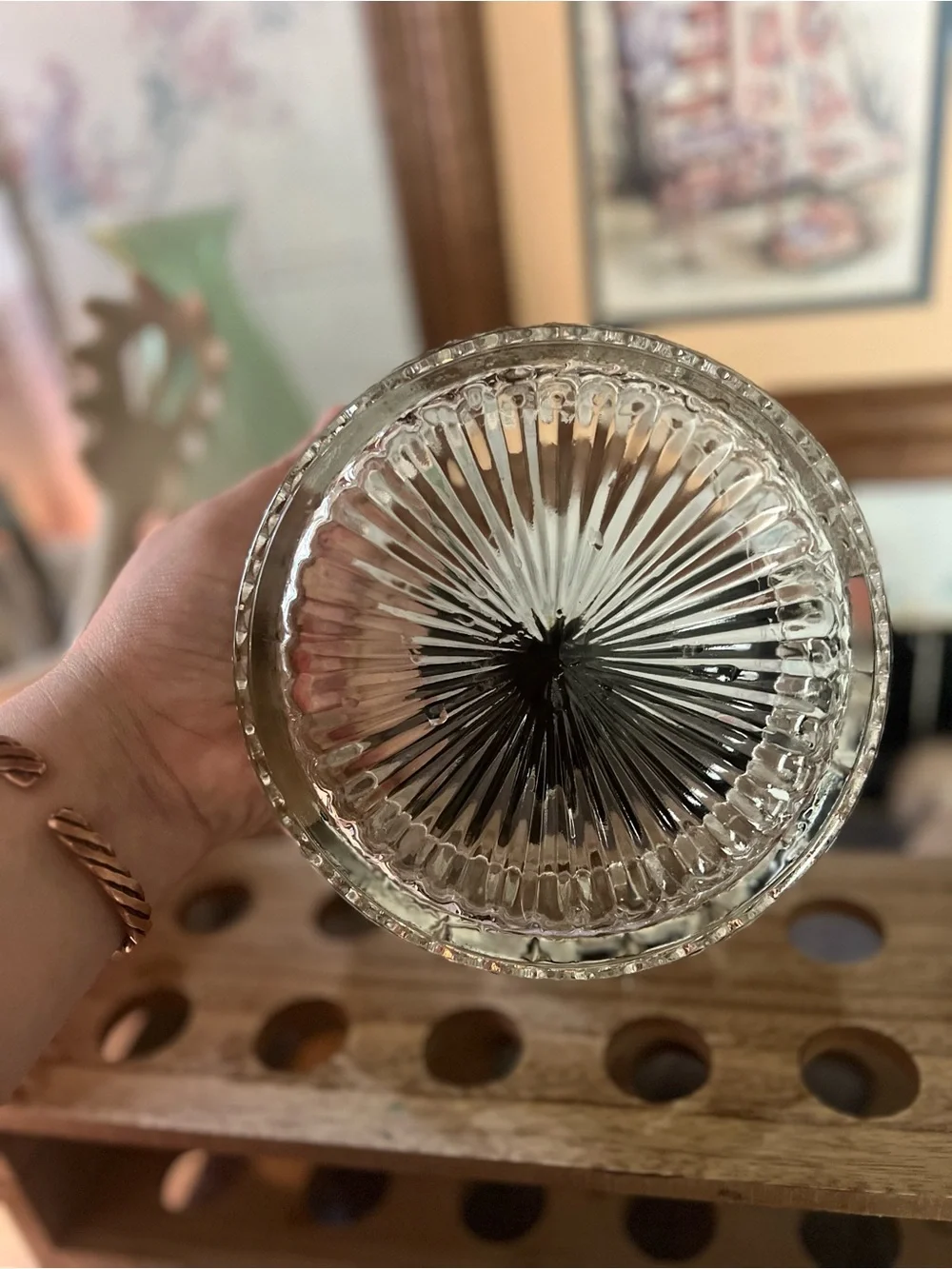 Vintage Indiana Glass Princess Diamond Pattern crystal candy dish.